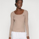 Guess Γυναικεία μακρυμάνικη μπλούζα Colette Long Sleeved Rib Top